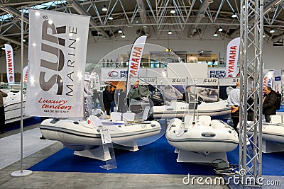 Sur Marine Inflatable Boats At Boat Show Roma Editorial Stock Photo